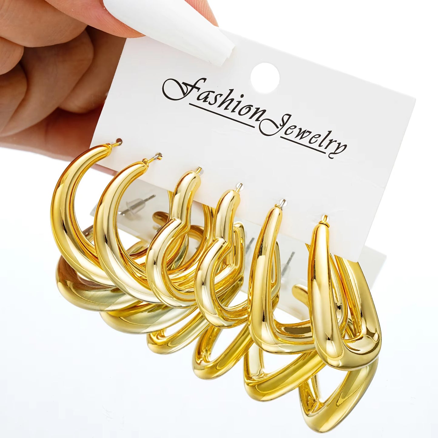Stylish 6-Piece Gold Plated Waterdrop Hoop Earring Set for a Chic Minimalist Look! ✨💖 #Jewelry #Earrings #Fashion