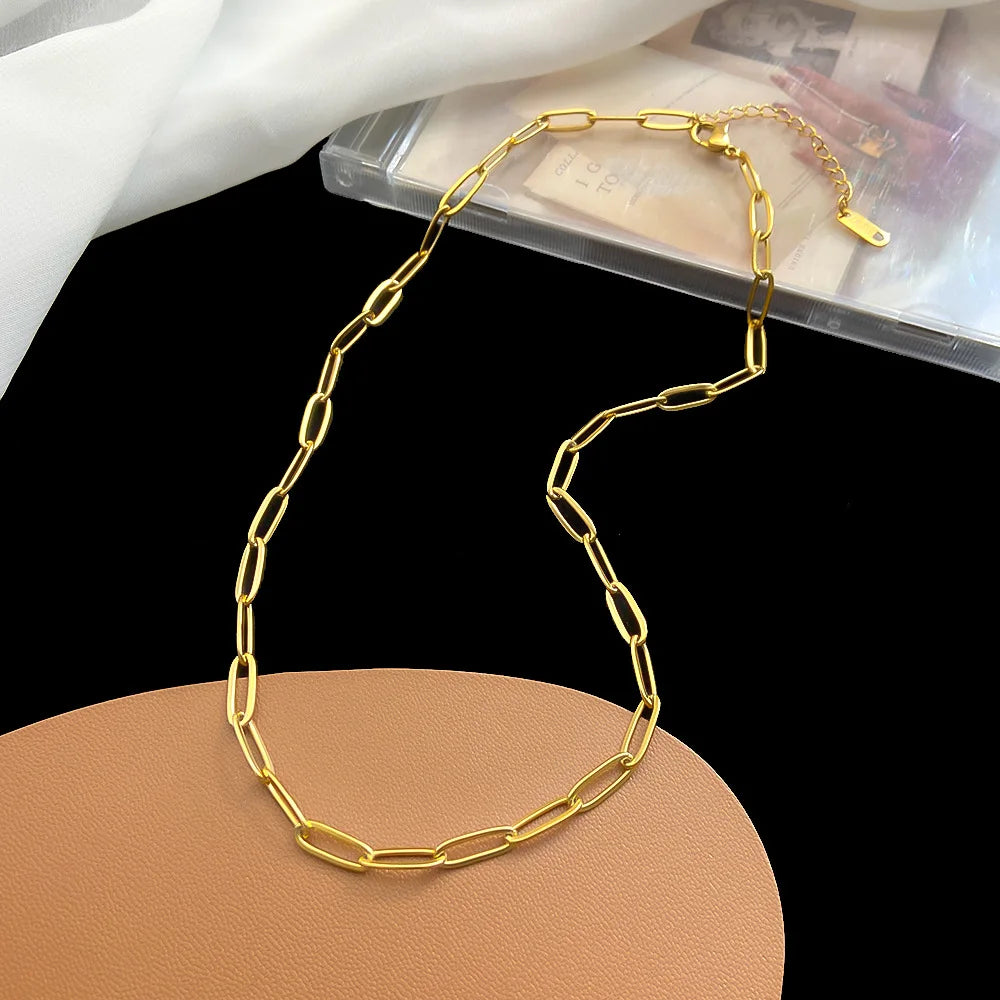 Elevate Your Style with Our Stunning Gold Paper Clip Chain Necklace - Perfect Gift for Everyone!